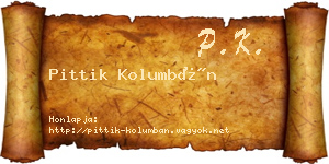 Pittik Kolumbán névjegykártya